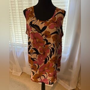 Maurices Floral Sleeveless Top - Pink, Orange, Black